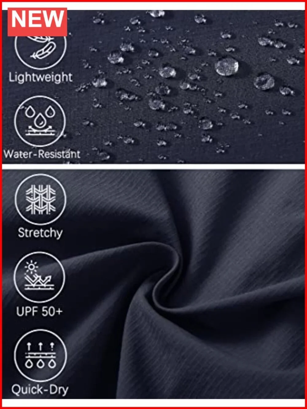 Men's Hiking Cargo Pants Quick-Dry Lightweight Waterproof 6 Pockets Outdoor